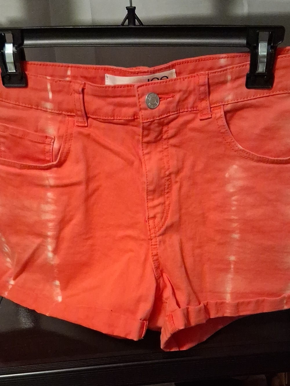 Joe Fresh Coral Orange Tie-Dye Denim Shorts